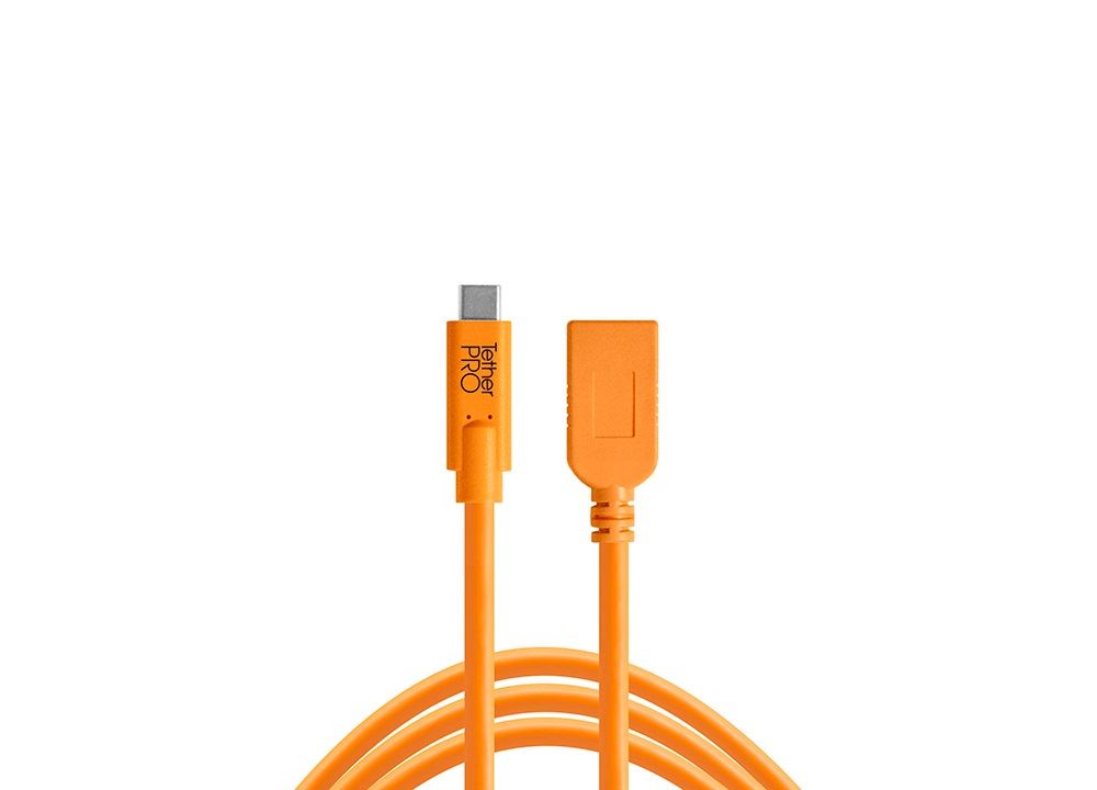 Tether Tools TetherPro USB-C - USB Female Verlengadapter (4,6m oranje)