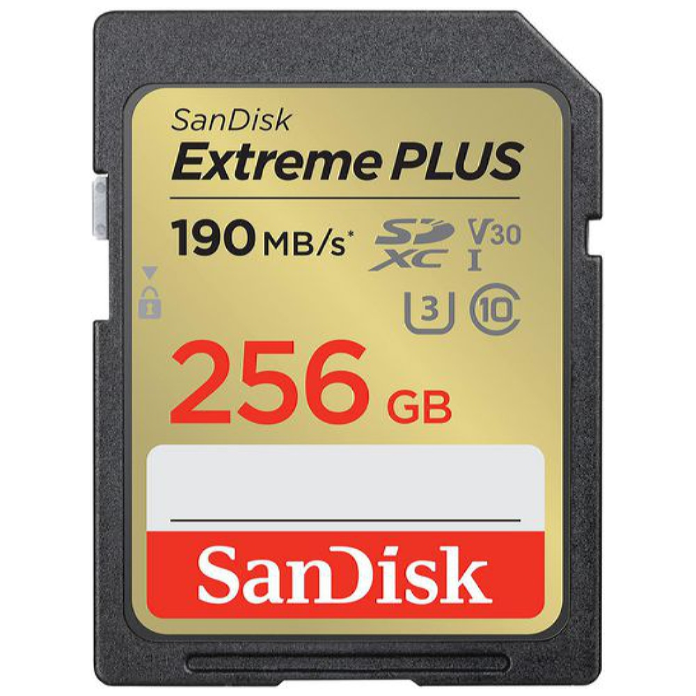 SanDisk Extreme Plus 256GB SDXC Memory Card 190MB/s