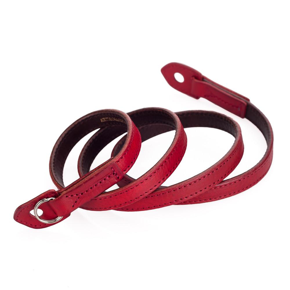 Artisan & Artist Acam 280 Camera riem Italiaans leer Rood